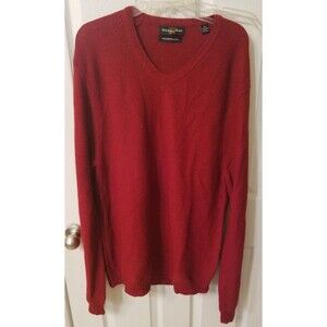 Golden Bear Alpaca Mens Red V-Neck Sweater Size XL